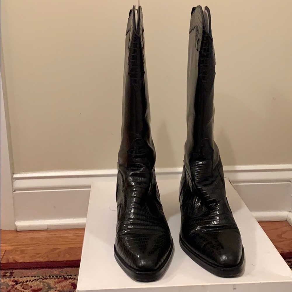 Joan And David Black Cowboy Boots
